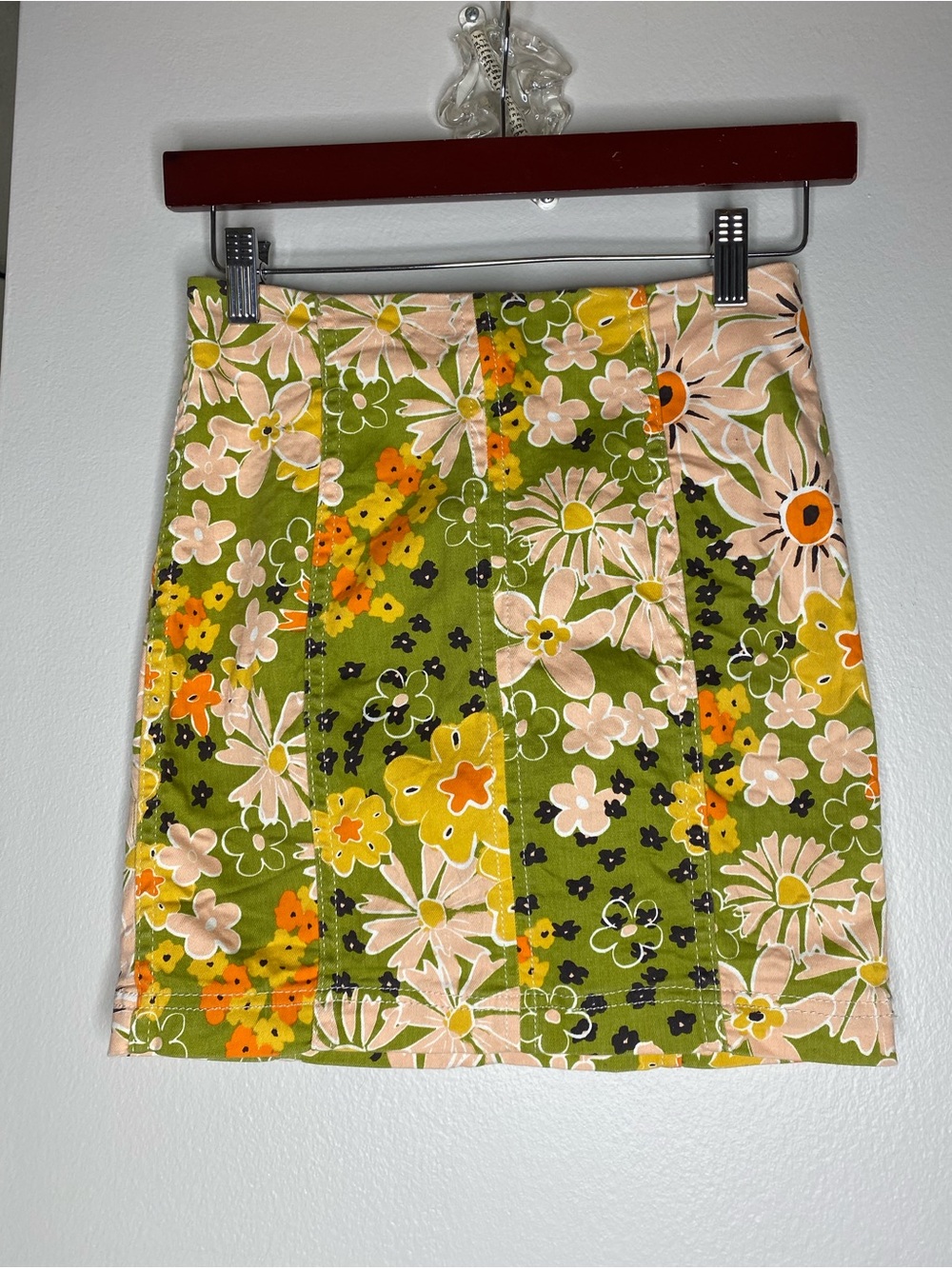 Free People 70s Floral Flower Power Mini Skirt - Size 0